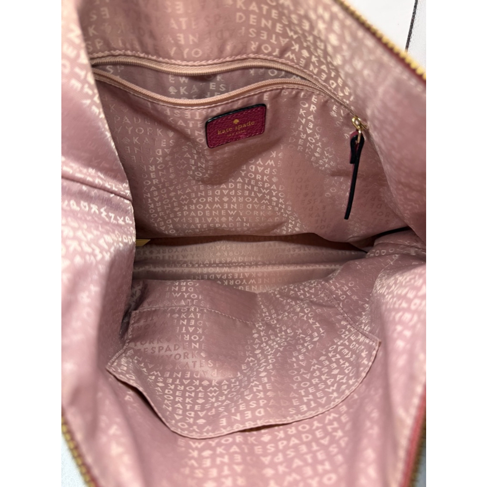 Kate Spade New Year Arianna Larchmont Ave Pink Suede Exotic Bucket Bag - Picture 6 of 9